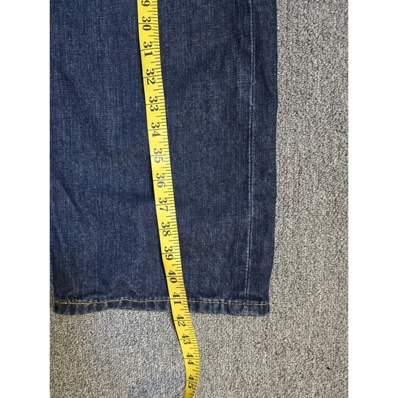 Levis 569 Loose Straight Blue Denim Mens Dark Wash Jeans Size 34x 32 - Picture 6 of 9